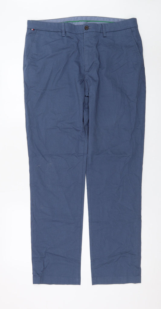 Tommy Hilfiger Men's Blue Chino Trousers 34W 32L Regular Fit