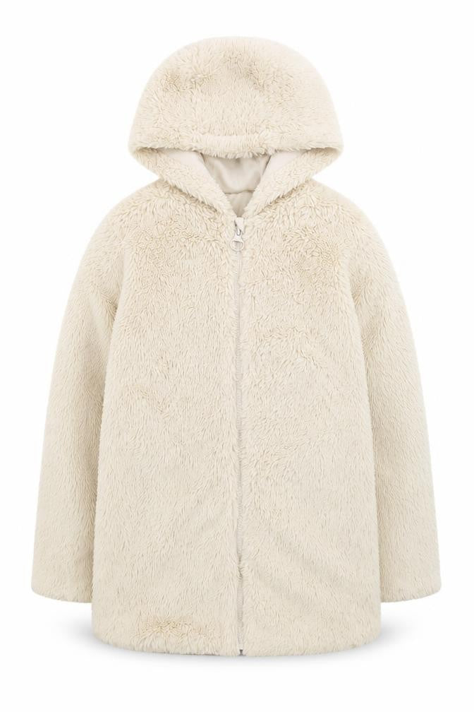 Dunnes Stores Girls Ivory Fleece Full Zip Hoodie Age 10-11 Years
