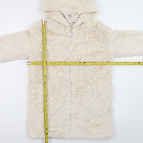 Dunnes Stores Girls Ivory Fleece Full Zip Hoodie Age 10-11 Years