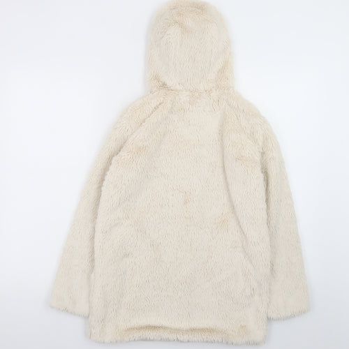 Dunnes Stores Girls Ivory Fleece Full Zip Hoodie Age 10-11 Years