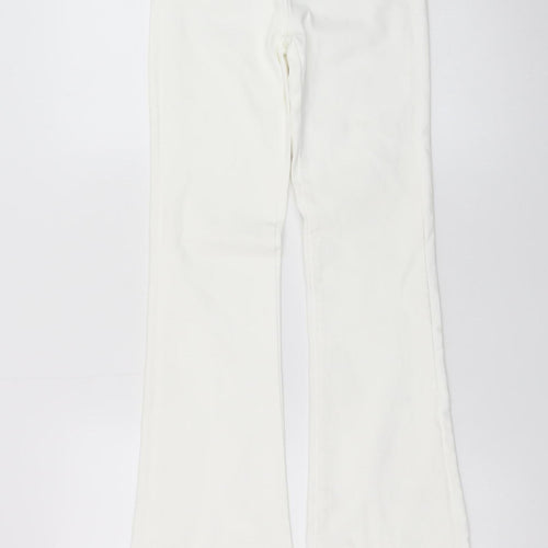 ZARA Women's White Flared High-Rise Jeans Size 6