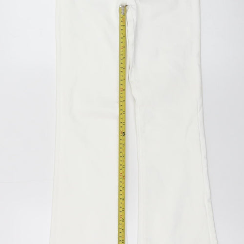 ZARA Women's White Flared High-Rise Jeans Size 6