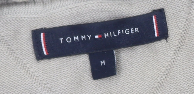 Tommy Hilfiger Men’s Beige Cable-Knit Cotton Jumper M