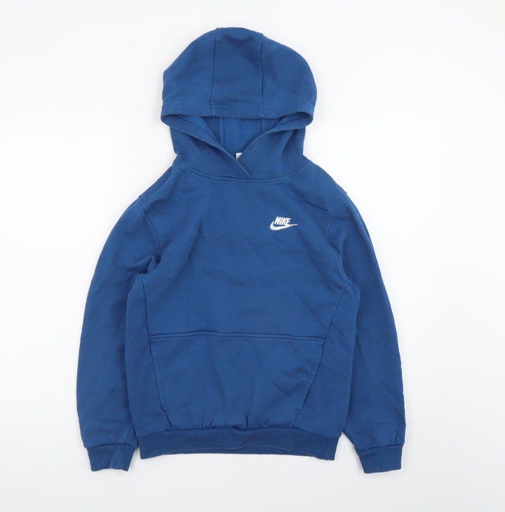 Nike Boys Blue Pullover Hoodie L 147-158cm Fleece Sweatshirt