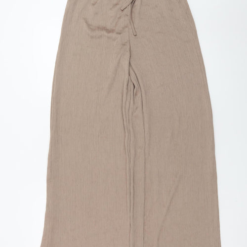 Gallery Womens Beige Wide-Leg Trousers Size S Elastic Waist