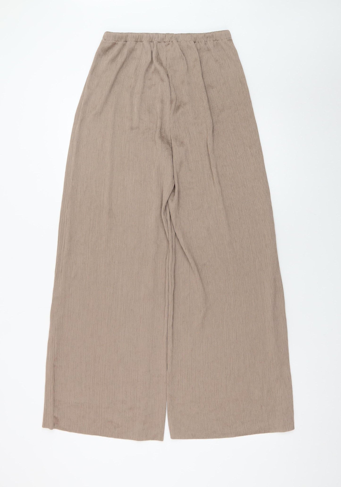 Gallery Womens Beige Wide-Leg Trousers Size S Elastic Waist