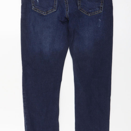 Denim Co. Girls Blue Skinny Jeans 8-9 Years Distressed Stretch Denim