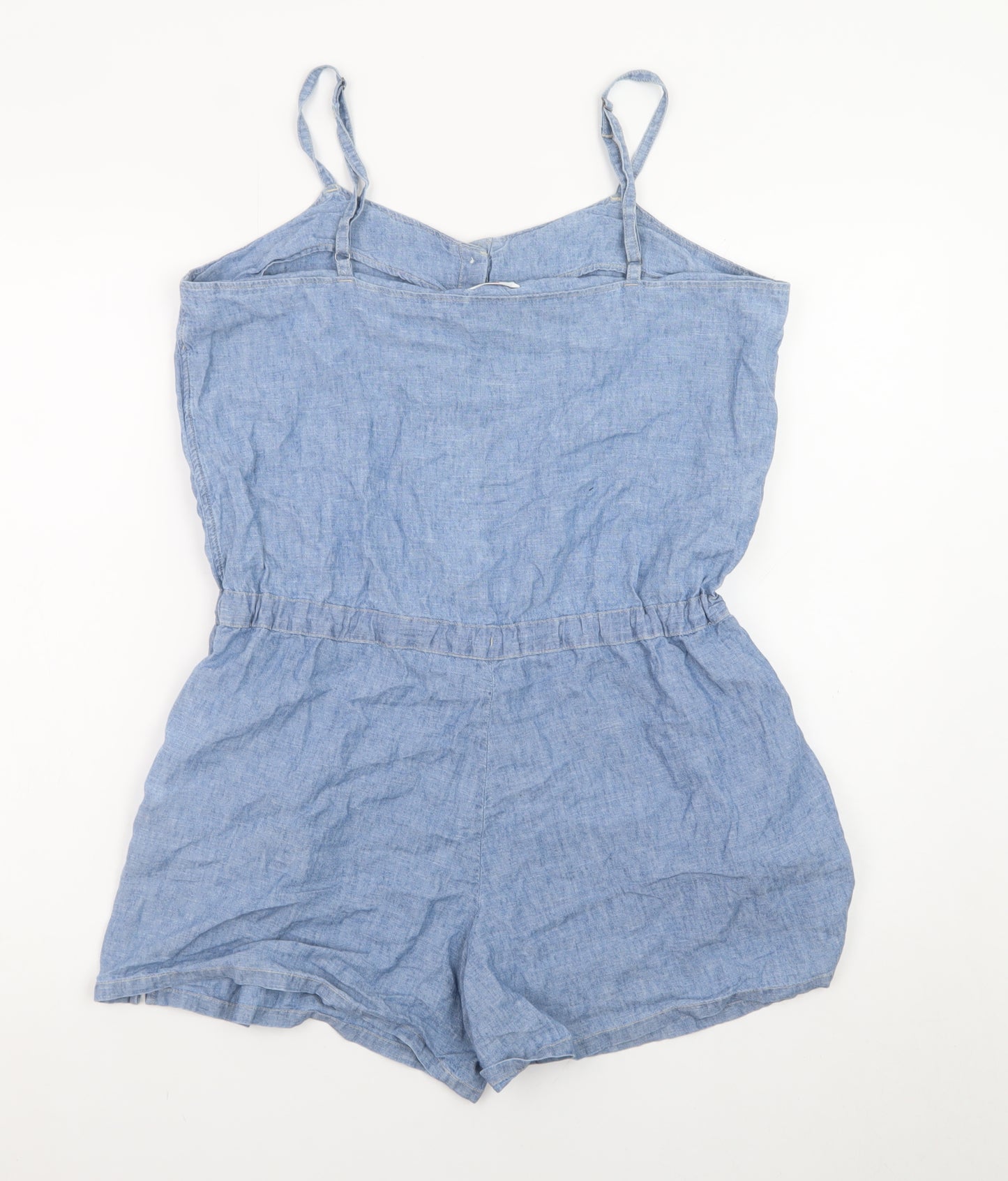 Levi's Womens Blue Linen Cotton Chambray Playsuit Size M