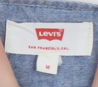 Levi's Womens Blue Linen Cotton Chambray Playsuit Size M