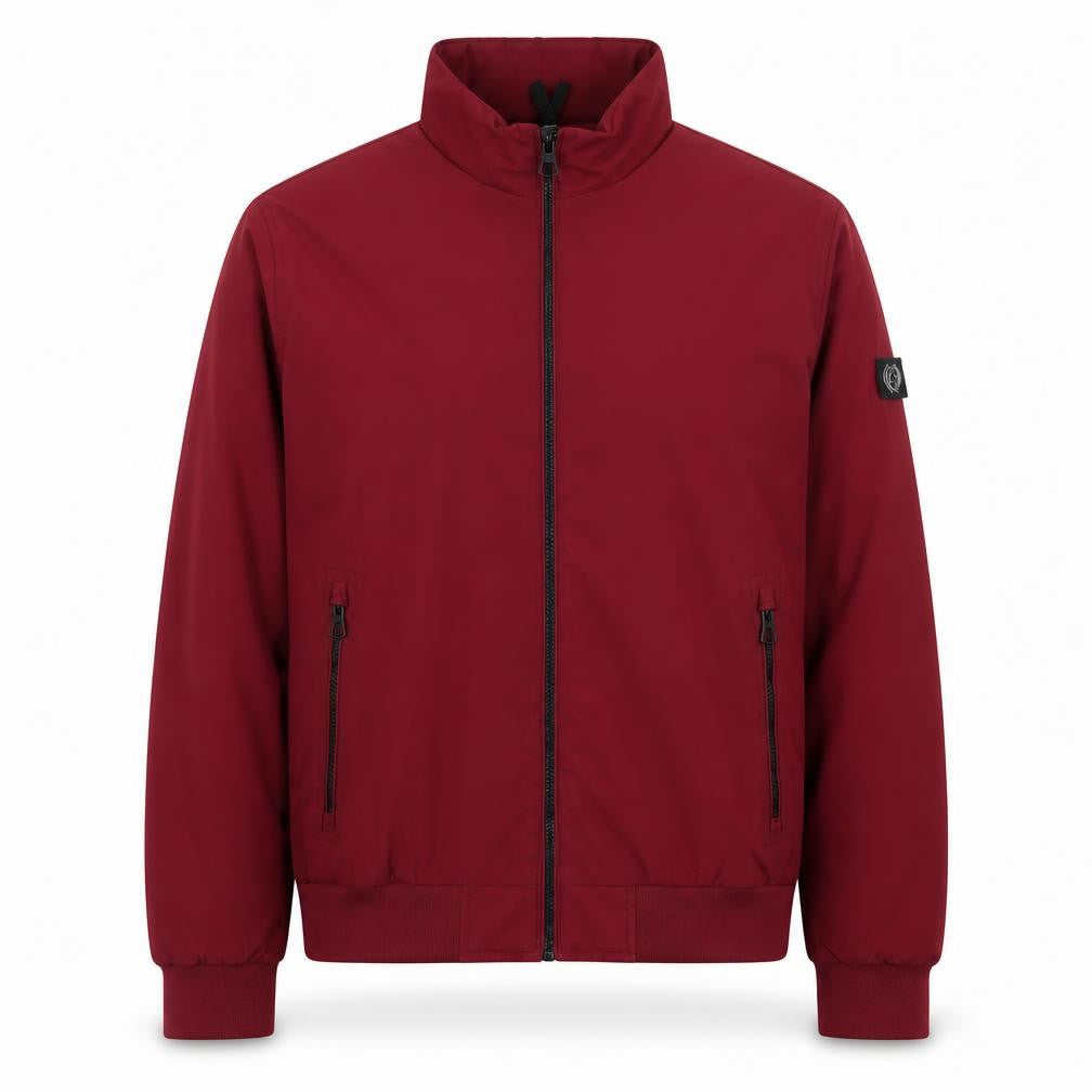 Front view of Lerros Men's Red Bomber Jacket L Full Zip Softshell Casual