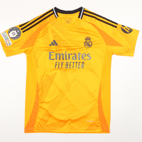 adidas Men Yellow Real Madrid Mbappé 9 Slim Fit Sports T-Shirt M