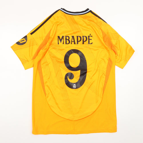 adidas Men Yellow Real Madrid Mbappé 9 Slim Fit Sports T-Shirt M