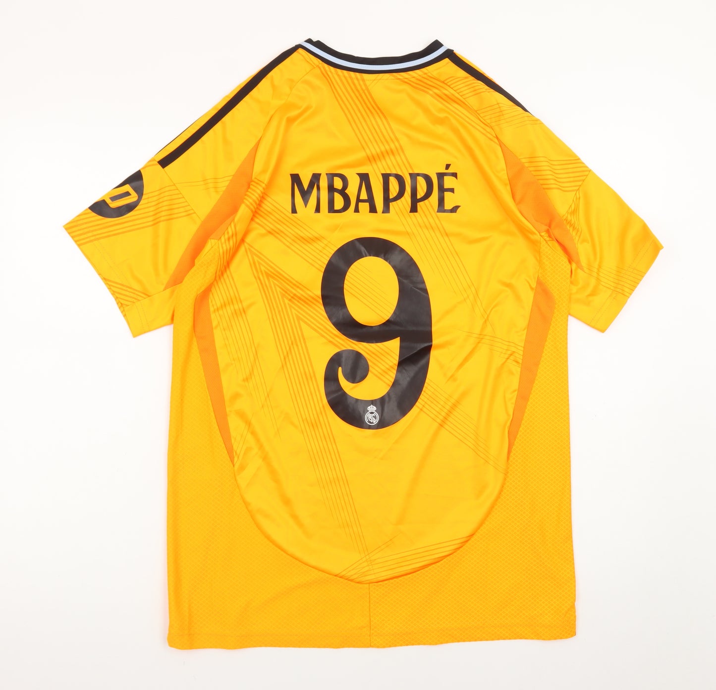 adidas Men Yellow Real Madrid Mbappé 9 Slim Fit Sports T-Shirt M