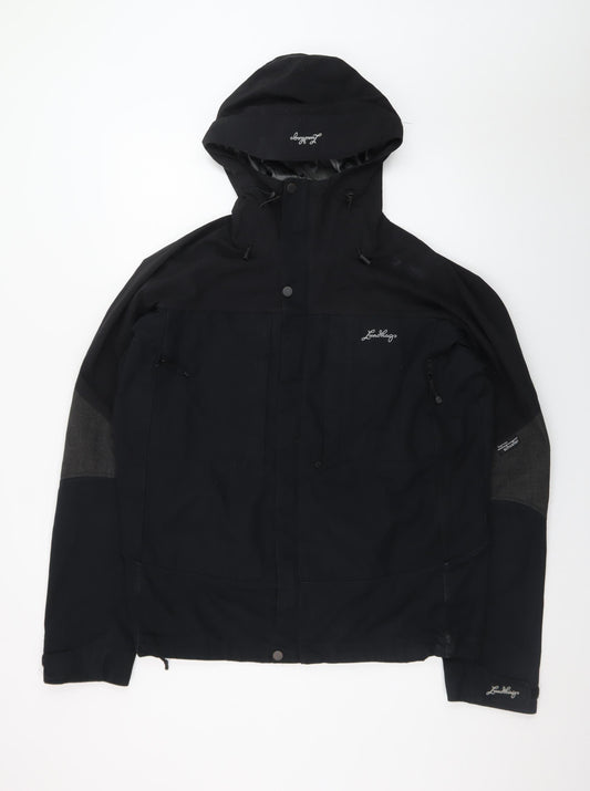 Lundhags Men's Black L Hooded Parka Jacket Windproof Water Resistant
