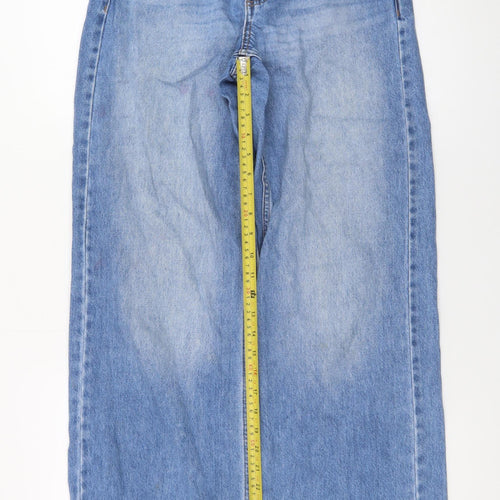 River Island Women’s Blue Wide-Leg High Rise Denim Jeans Size 6