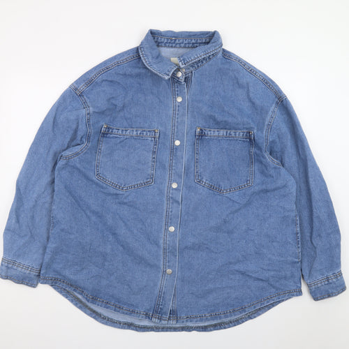 JD Williams Women Blue Denim Cotton Relaxed Fit Jacket Size 18