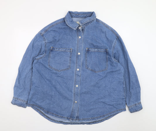 JD Williams Women Blue Denim Cotton Relaxed Fit Jacket Size 18