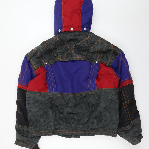 Rodeo Men's Multicoloured Hooded Retro Puffer Jacket Size M 38in