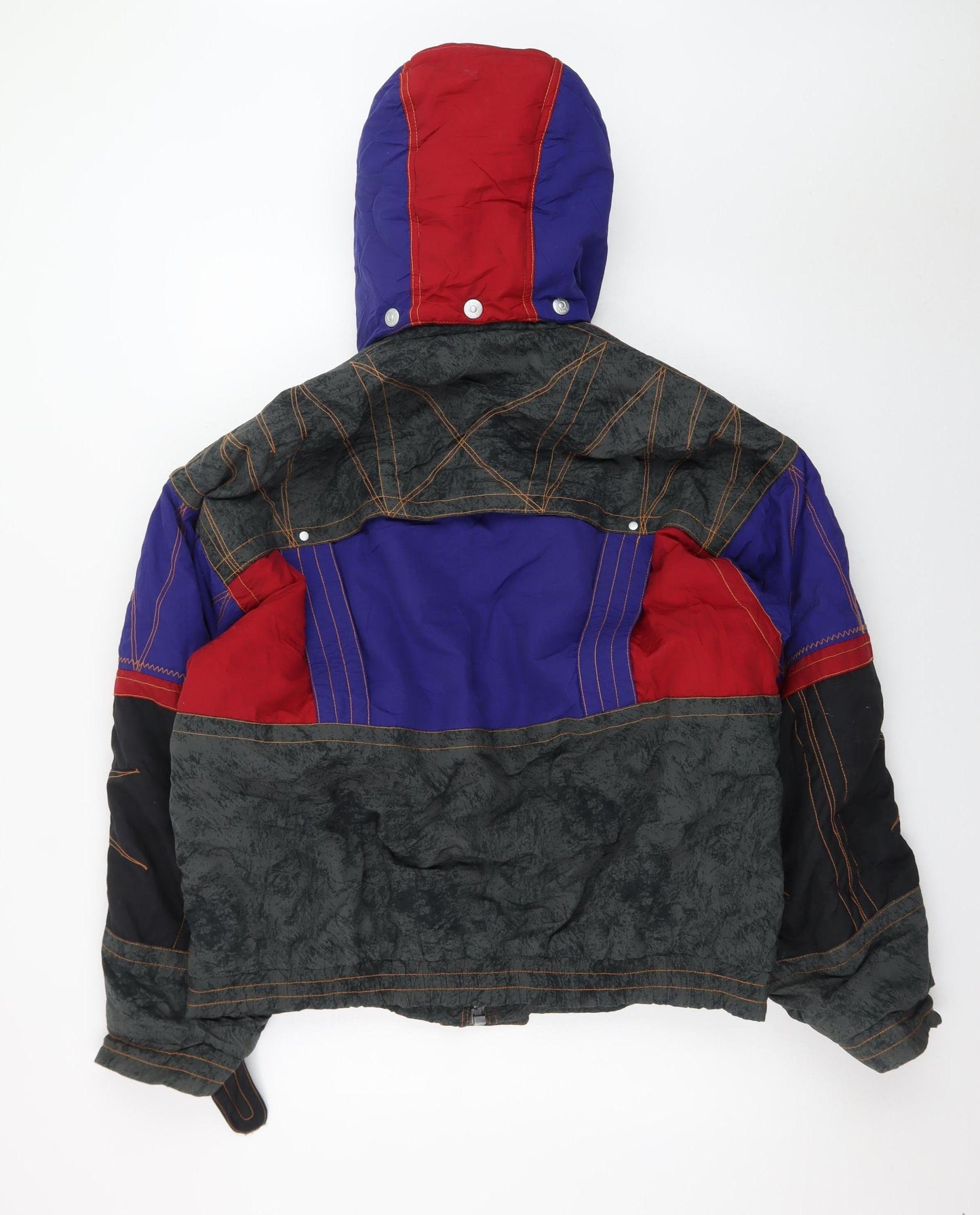Rodeo Men's Multicoloured Hooded Retro Puffer Jacket Size M 38in