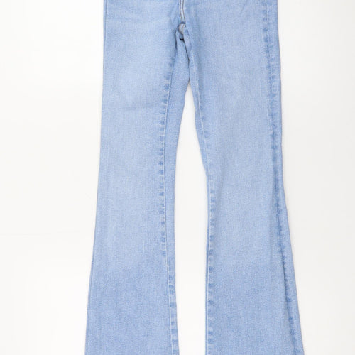 Zara Women Blue Flared Mid Rise Stretch Denim Jeans Size 6
