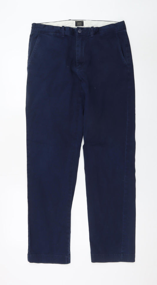 J.Crew Men's Blue Chino Trousers W32 L32 Slim Fit Stretch