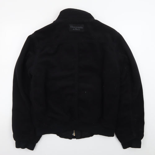 Abercrombie & Fitch Men's Black Wool Bomber Jacket Size M