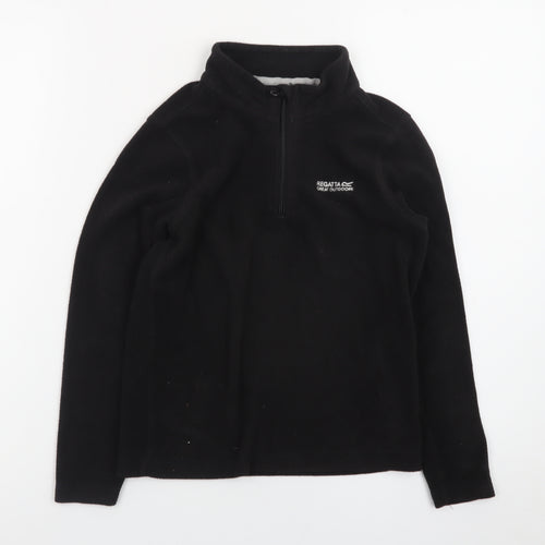 Regatta Boys Black Fleece 1/2 Zip Pullover Sweatshirt 9-10 Years