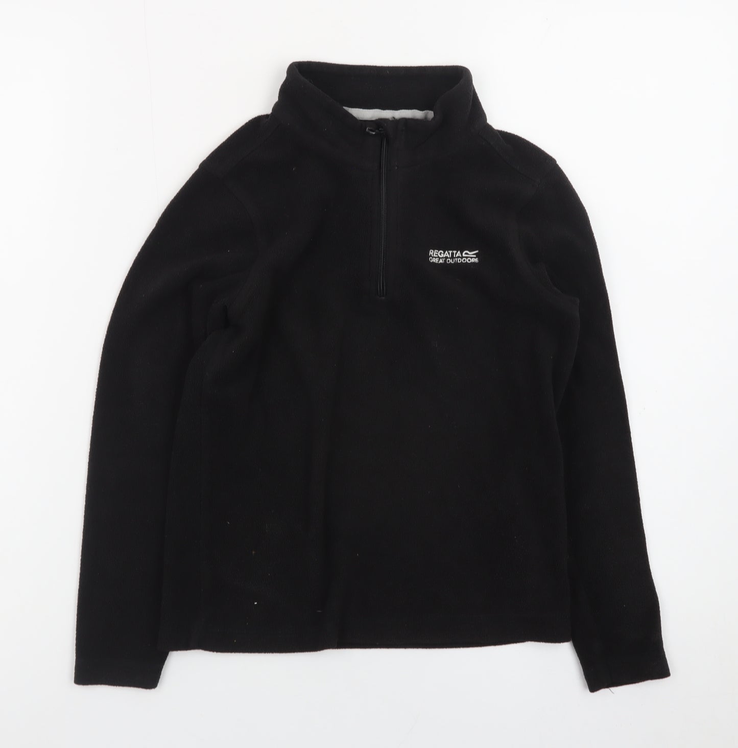 Regatta Boys Black Fleece 1/2 Zip Pullover Sweatshirt 9-10 Years