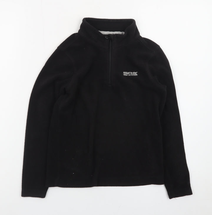 Regatta Boys Black Fleece 1/2 Zip Pullover Sweatshirt 9-10 Years