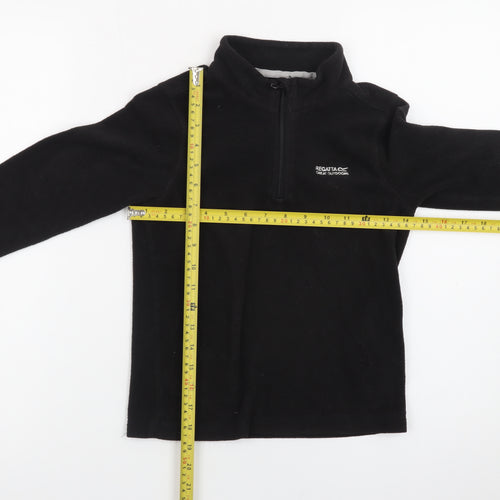 Regatta Boys Black Fleece 1/2 Zip Pullover Sweatshirt 9-10 Years