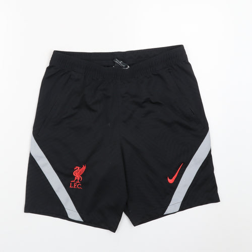 Nike LFC Men Black Dri-Fit Sports Shorts M Elastic Waist Football
