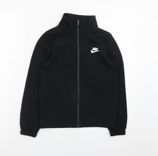 Nike Boys Black Track Jacket Small 128-137cm Full Zip Sportswear