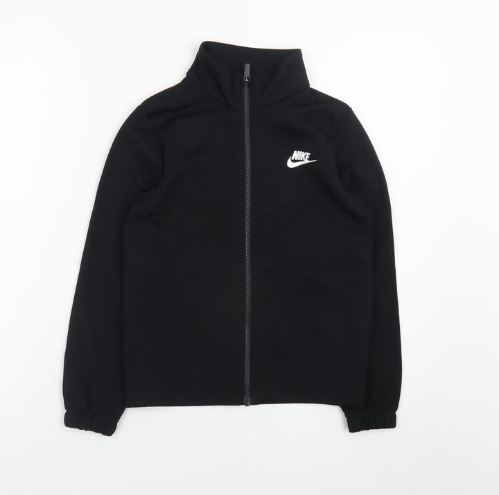 Nike Boys Black Track Jacket Small 128-137cm Full Zip Sportswear