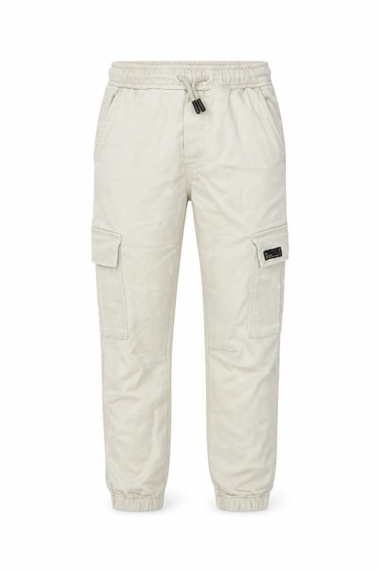 Zara Boys Beige Cargo Trousers 9 Years Elastic Waist Twill Pants