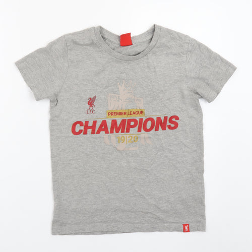Liverpool FC Boys Grey 9-10 Years Premier League Champions T-Shirt
