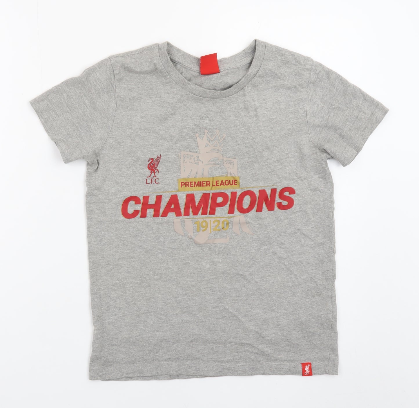 Liverpool FC Boys Grey 9-10 Years Premier League Champions T-Shirt