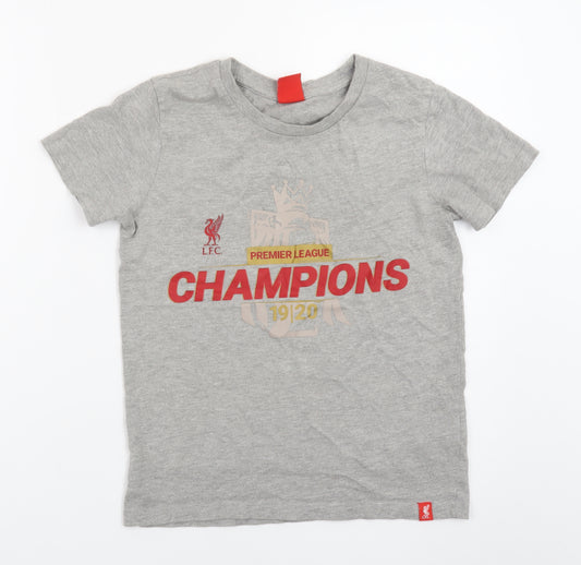 Liverpool FC Boys Grey 9-10 Years Premier League Champions T-Shirt