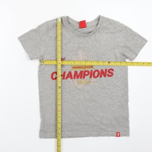 Liverpool FC Boys Grey 9-10 Years Premier League Champions T-Shirt
