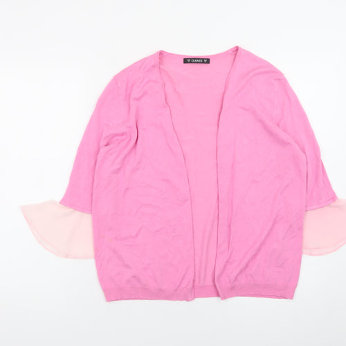 Dunnes Women’s Pink Flared Sleeve Open Knit Cardigan Size 12