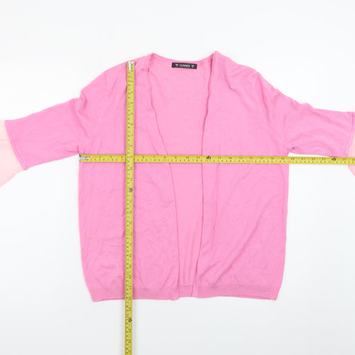 Dunnes Women’s Pink Flared Sleeve Open Knit Cardigan Size 12