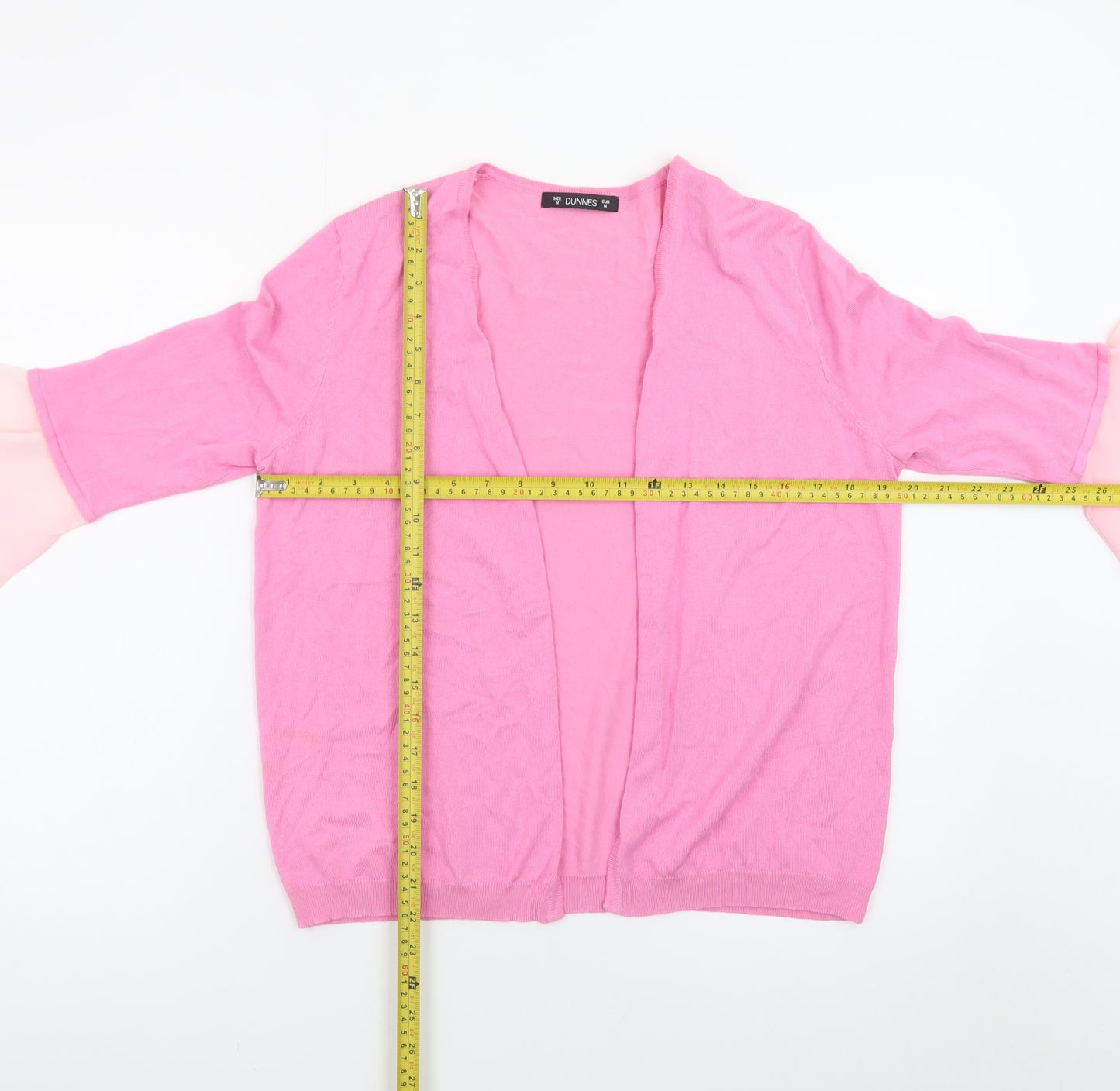 Dunnes Women’s Pink Flared Sleeve Open Knit Cardigan Size 12