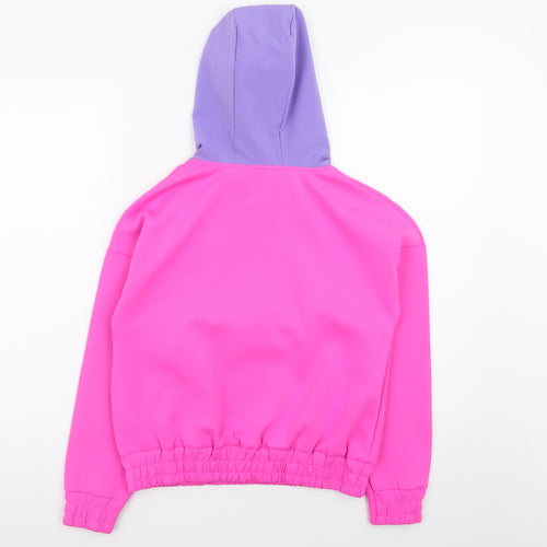 Dunnes Stores Teens Pink Purple 1/2 Zip Colourblock Hoodie Size XS