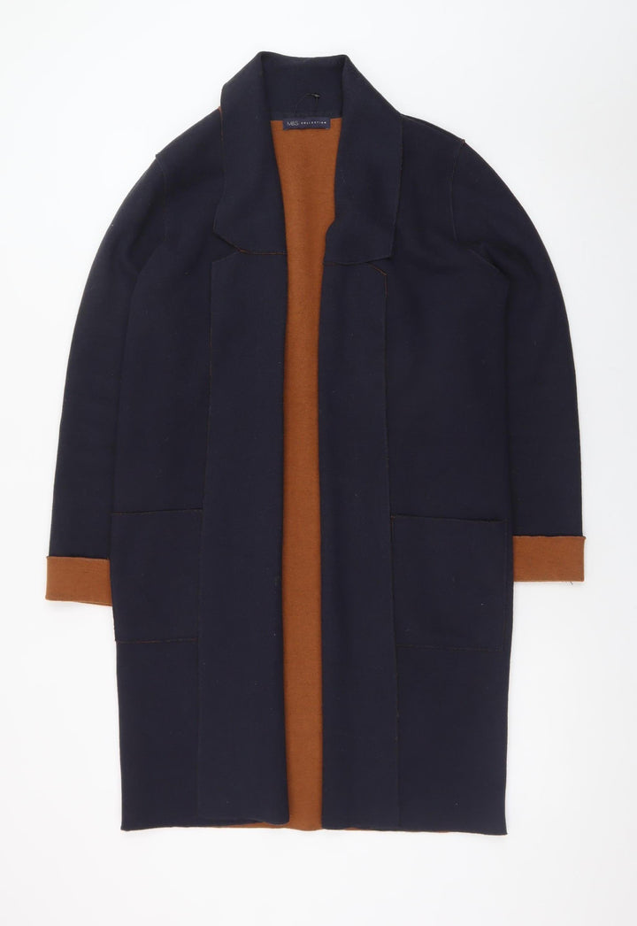 Marks and Spencer Womens Blue Cardigan Medium Knit Open Front