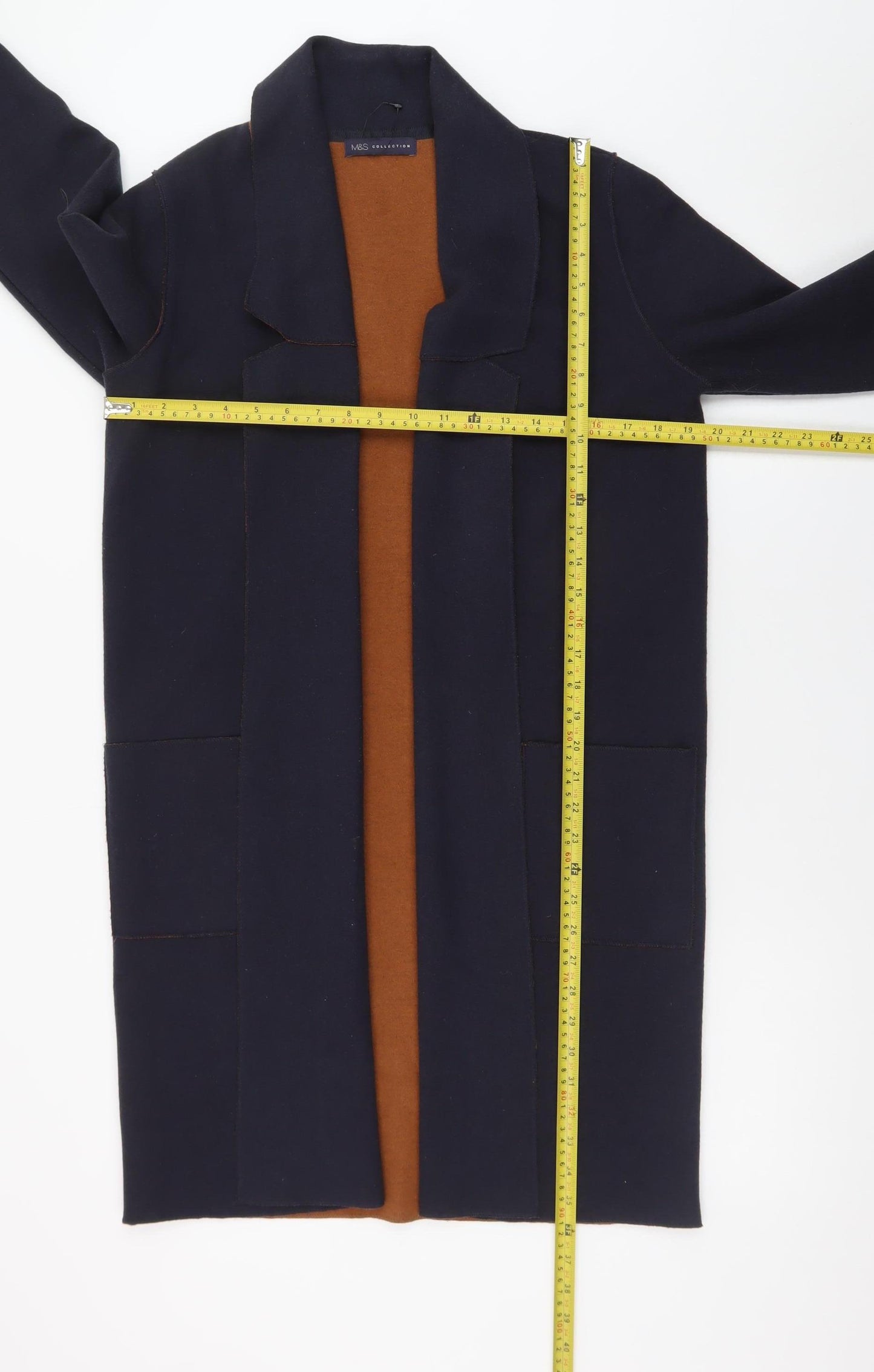 Marks and Spencer Womens Blue Cardigan Medium Knit Open Front