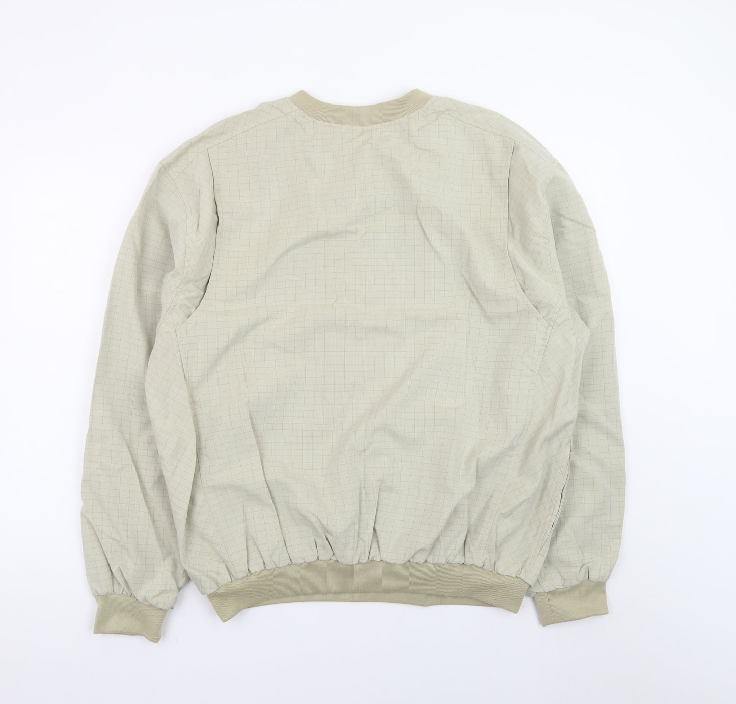 Antigua Men Beige Pullover Golf Sweatshirt M Crew Neck Sportswear