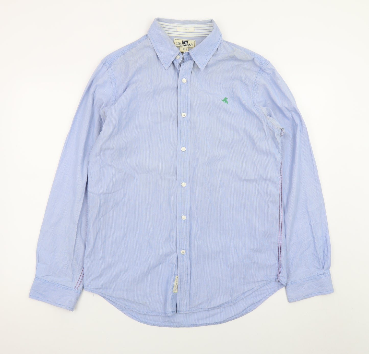Club Room Men's Blue Striped Button-Up Long Sleeve Cotton Shirt M