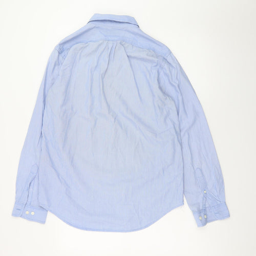 Club Room Men's Blue Striped Button-Up Long Sleeve Cotton Shirt M