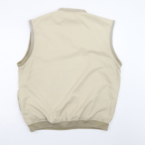 Ashworth Men's Beige Sleeveless V-Neck T-Shirt Size L Classic Fit