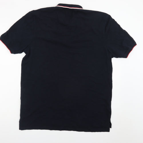 Police Men’s Navy Short Sleeve Cotton Polo Shirt XXL Classic Fit