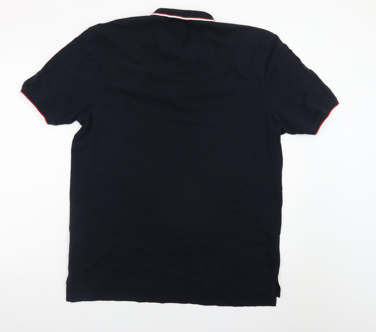 Police Men’s Navy Short Sleeve Cotton Polo Shirt XXL Classic Fit